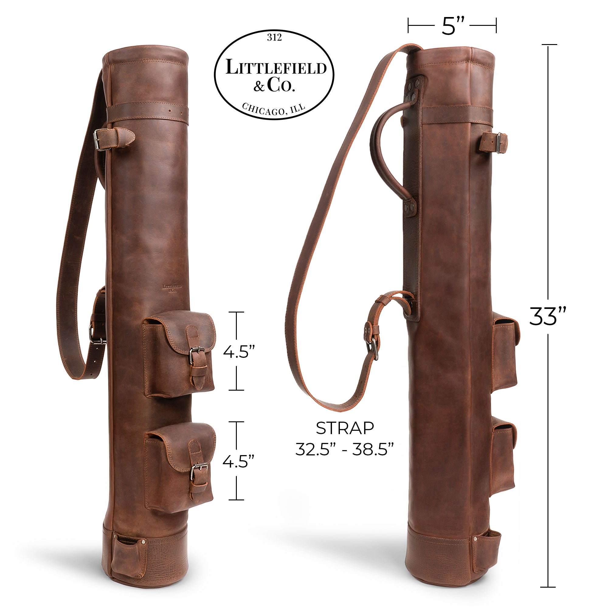 Vintage Sunday Carry Leather Golf Bag | Littlefield Chicago