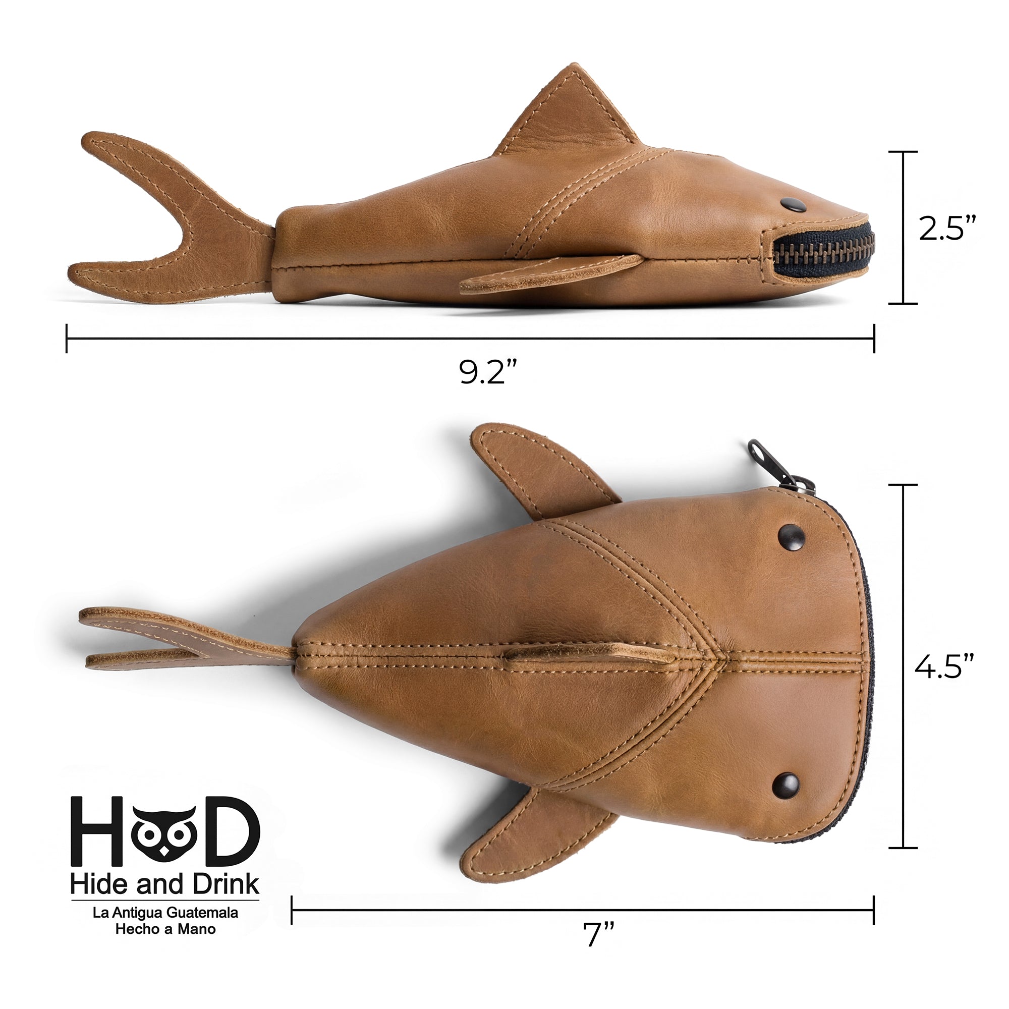Leather Shark Pouch
