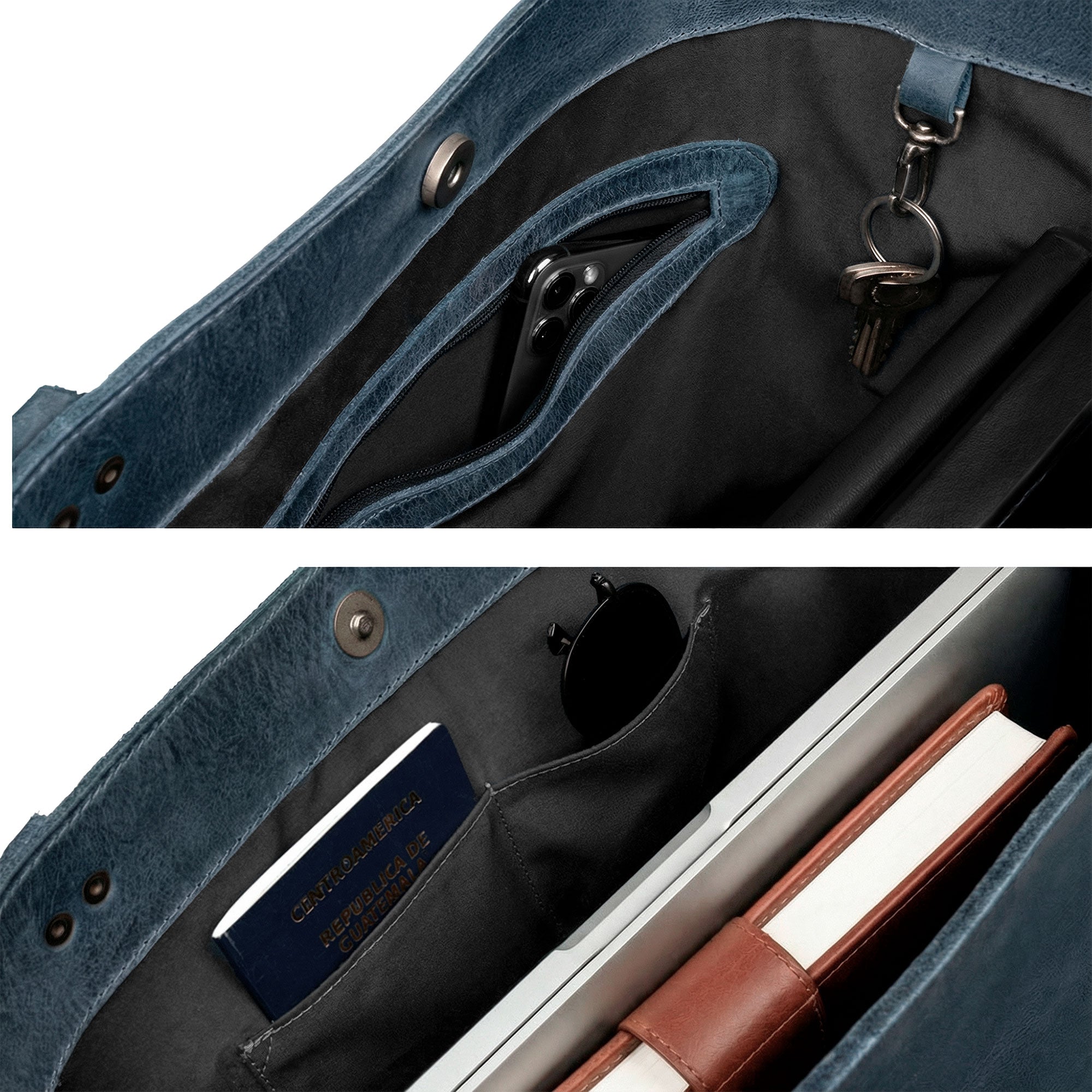 Detailed image outlining the features of the Leather Formal Handbag by Hide & Drink. This Full Grain Leather bag is perfect as a Female Formal Handbag, Shoulder Bag, or Shopping Bag for girls, showcasing artisan craftsmanship. Handmade in La Antigua Guatemala & Oaxaca Mexico.