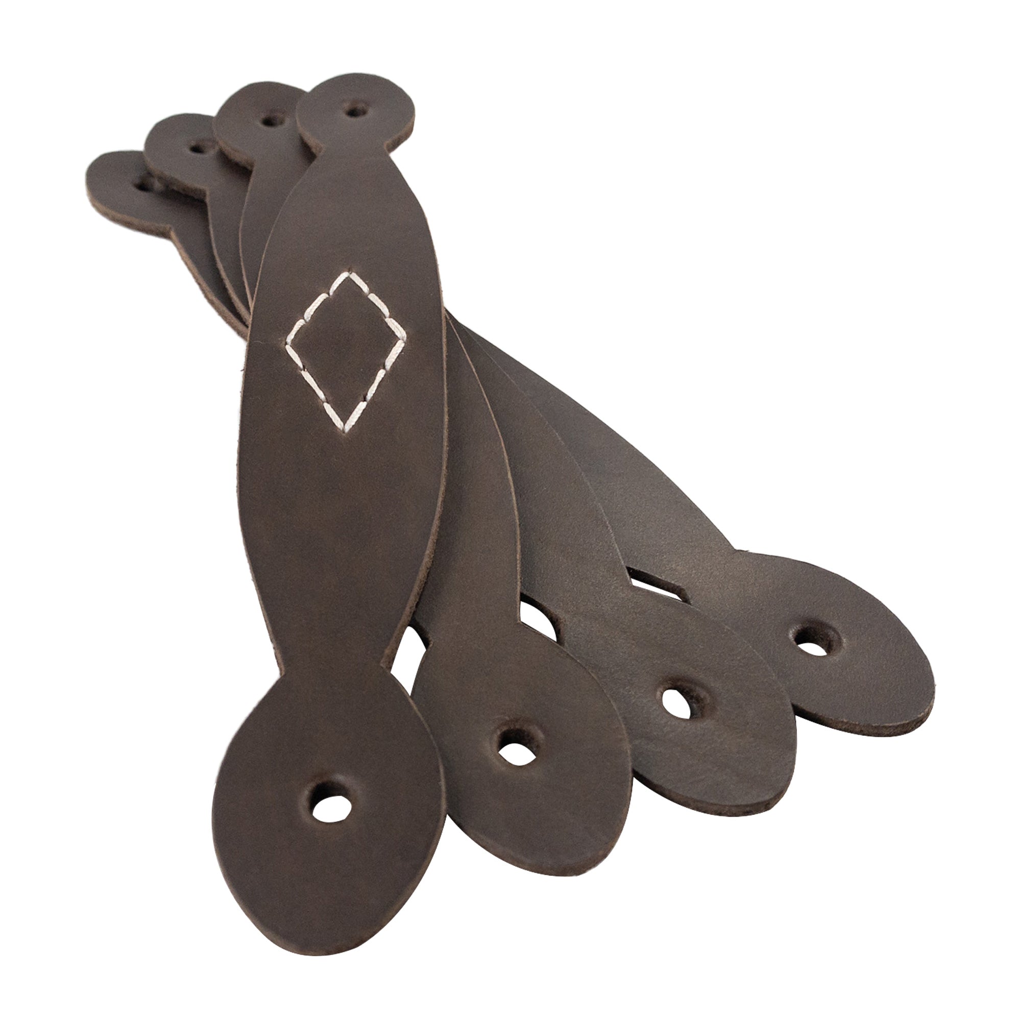 Drawer Handles (4 Pack) with Rhomboid Stitching - Stockyard X 'The Leather Store'