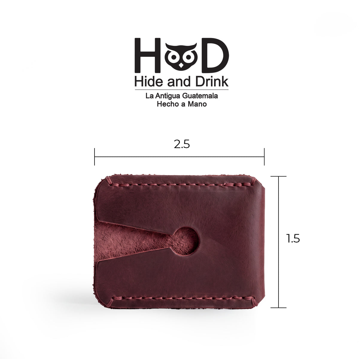 Close-up of the Razor Head Cover by Hide & Drink, showing detailed stitching and fine leather texture. This handmade protective sheath for double edge safety razors embodies artisan quality and style, suitable for any shaving travel needs.