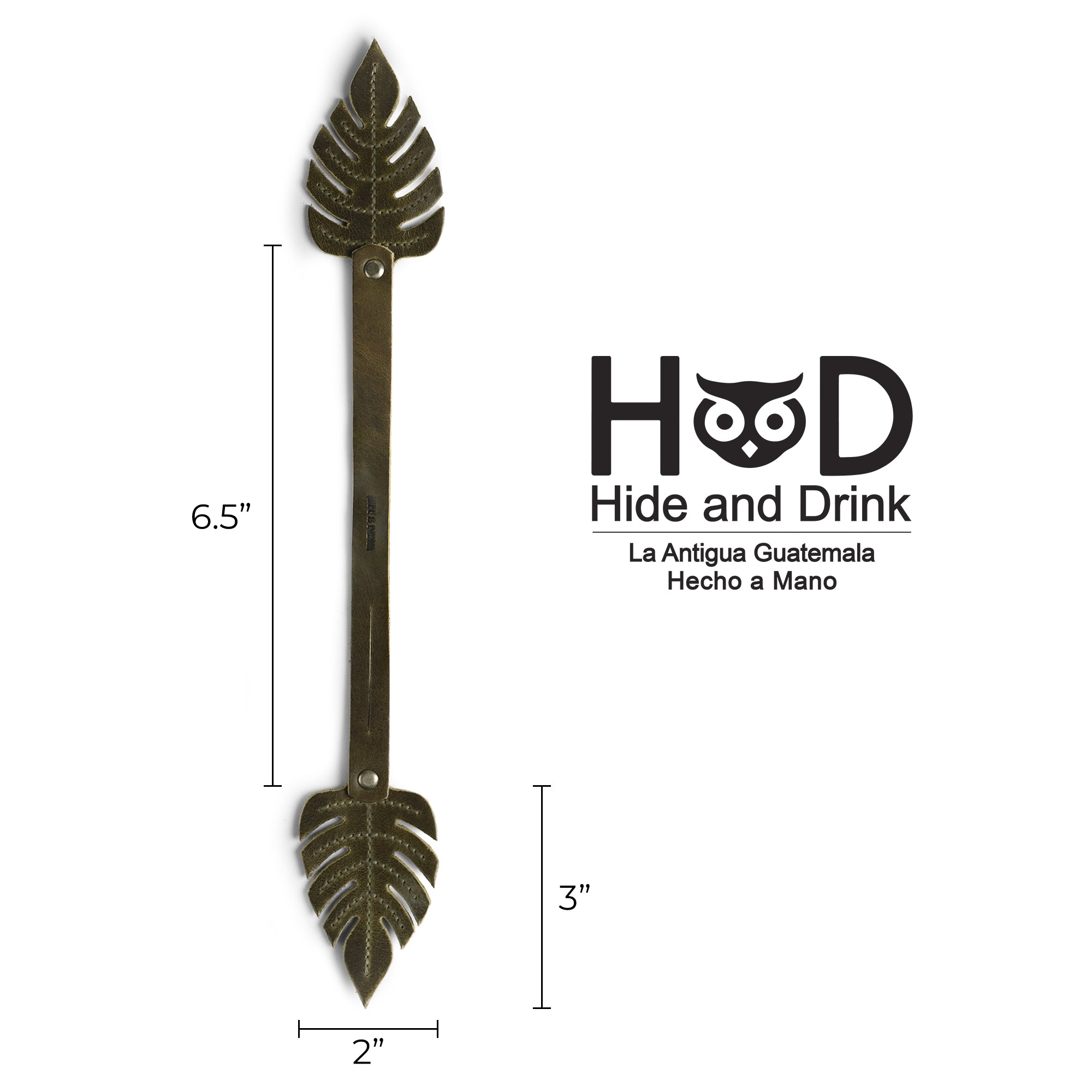 Hide & Drink Bag Charms illustrating dimensions for a charming bird design. This charm for handbags is perfect as a purse charm for tote & backpacks made from premium full grain leather. Reflecting StockyardX's dedication to small batch production, each item showcases hand cut, hand sewn artistry and fire branding, handmade in La Antigua Guatemala & Oaxaca Mexico.