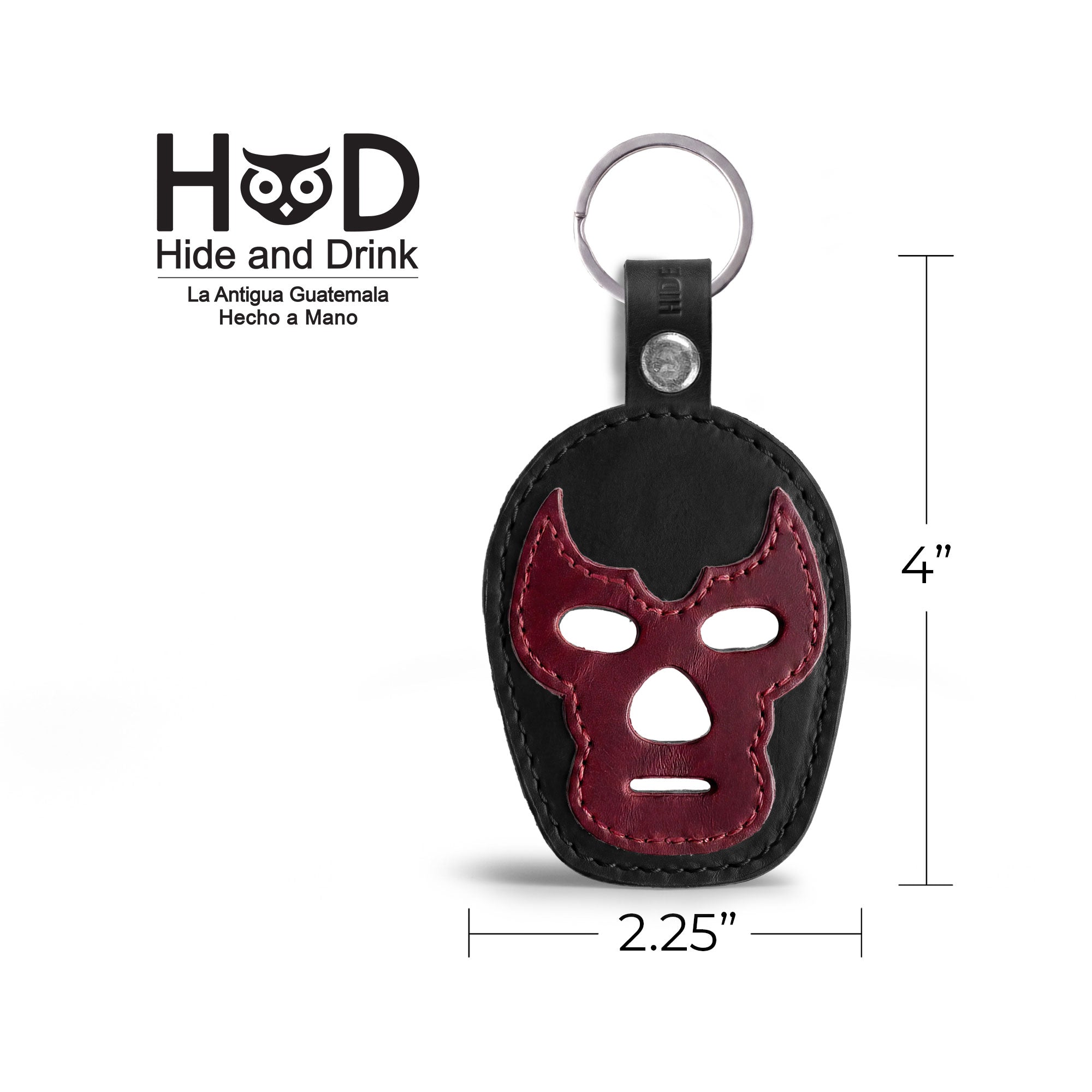 Luchador Mask Leather Keychain