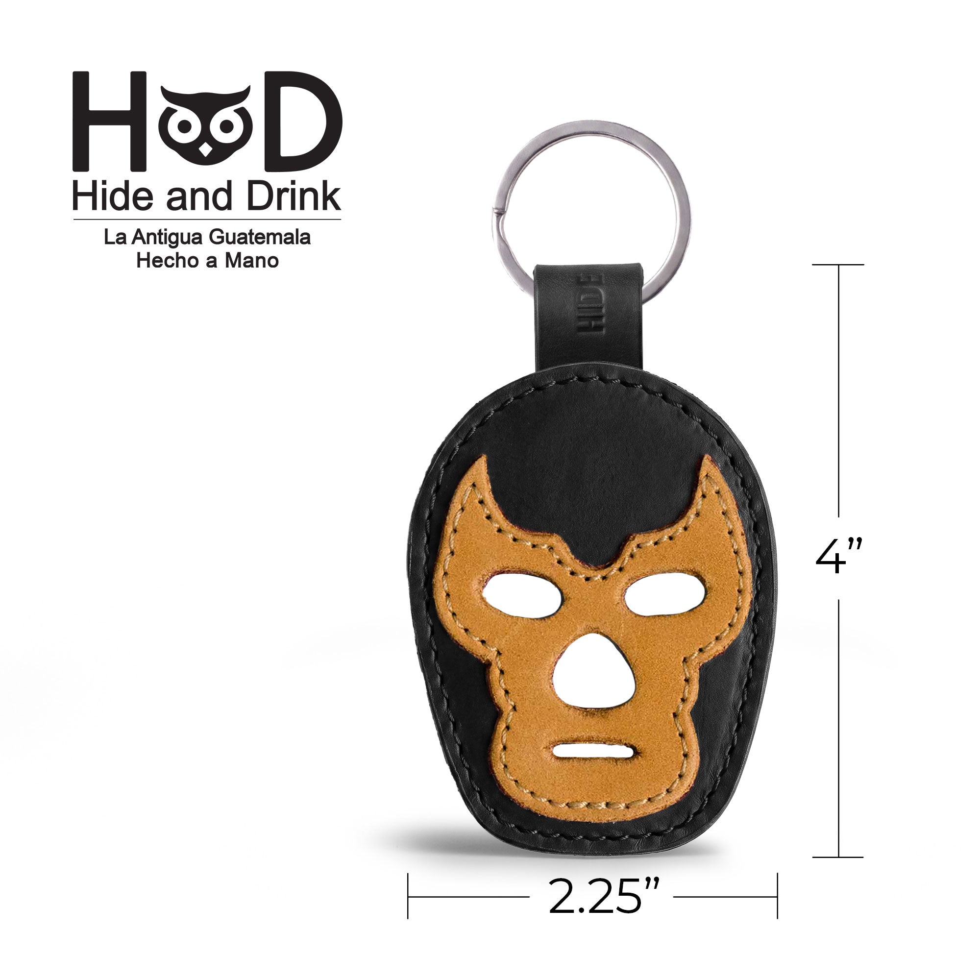 Luchador Mask Leather Keychain