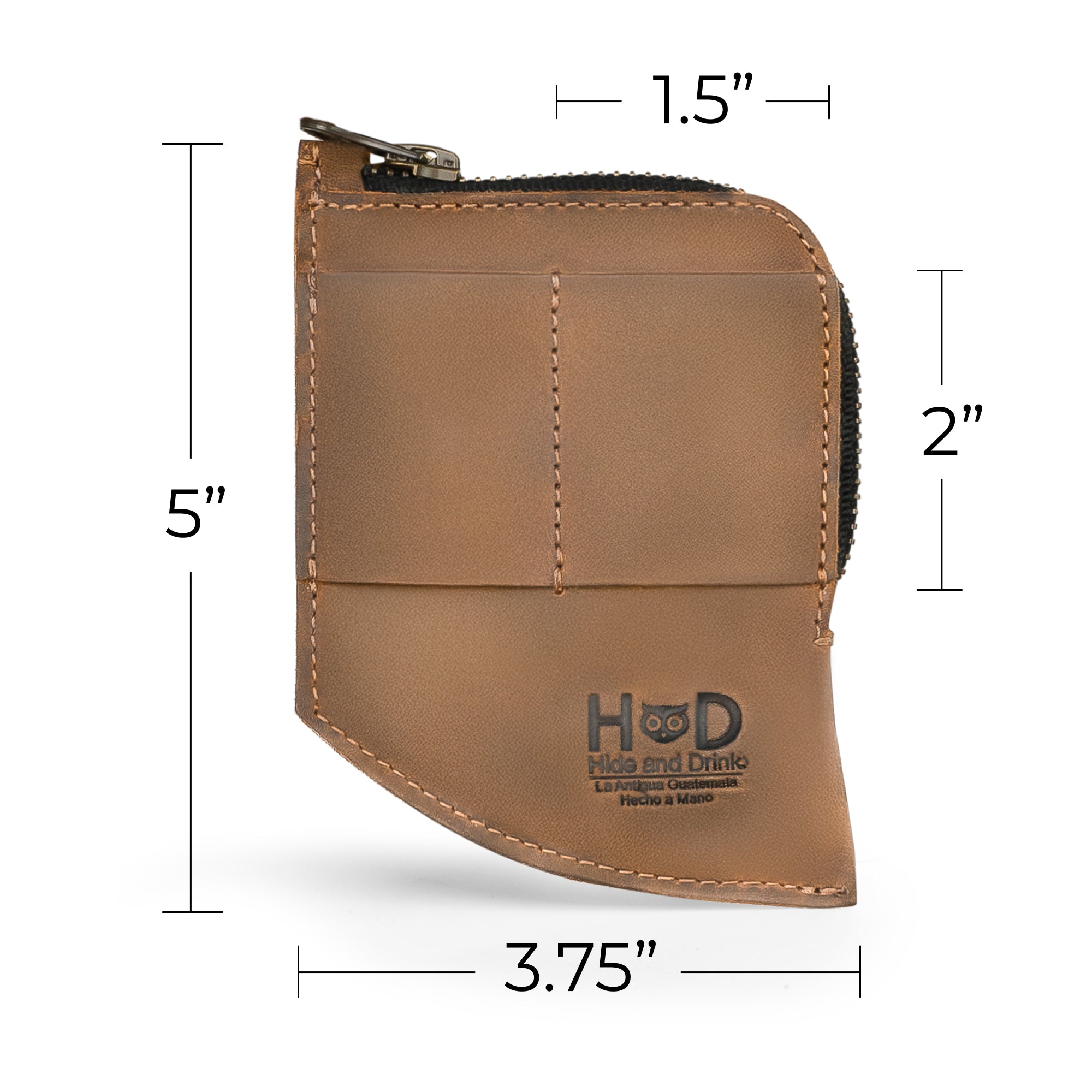 Hide & Drink EDC Pocket Wallet demonstrating its usability with cash and tools, showcasing the practicality of this full grain leather wallet.