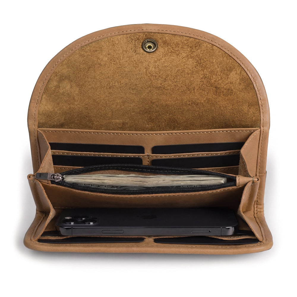 Single Snap Zippered Wallet