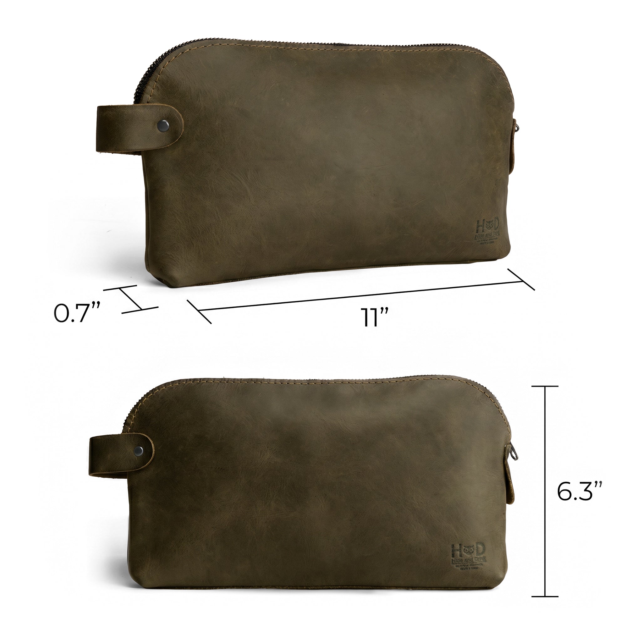 Dopp Kit Utility Bag by Hide & Drink highlighting stylish craftsmanship and functionality. This artisan Dopp Kit Utility Bag is made from full grain leather and showcases durability through hand cut and hand sewn methods in small batch production, handcrafted in La Antigua Guatemala & Oaxaca Mexico.