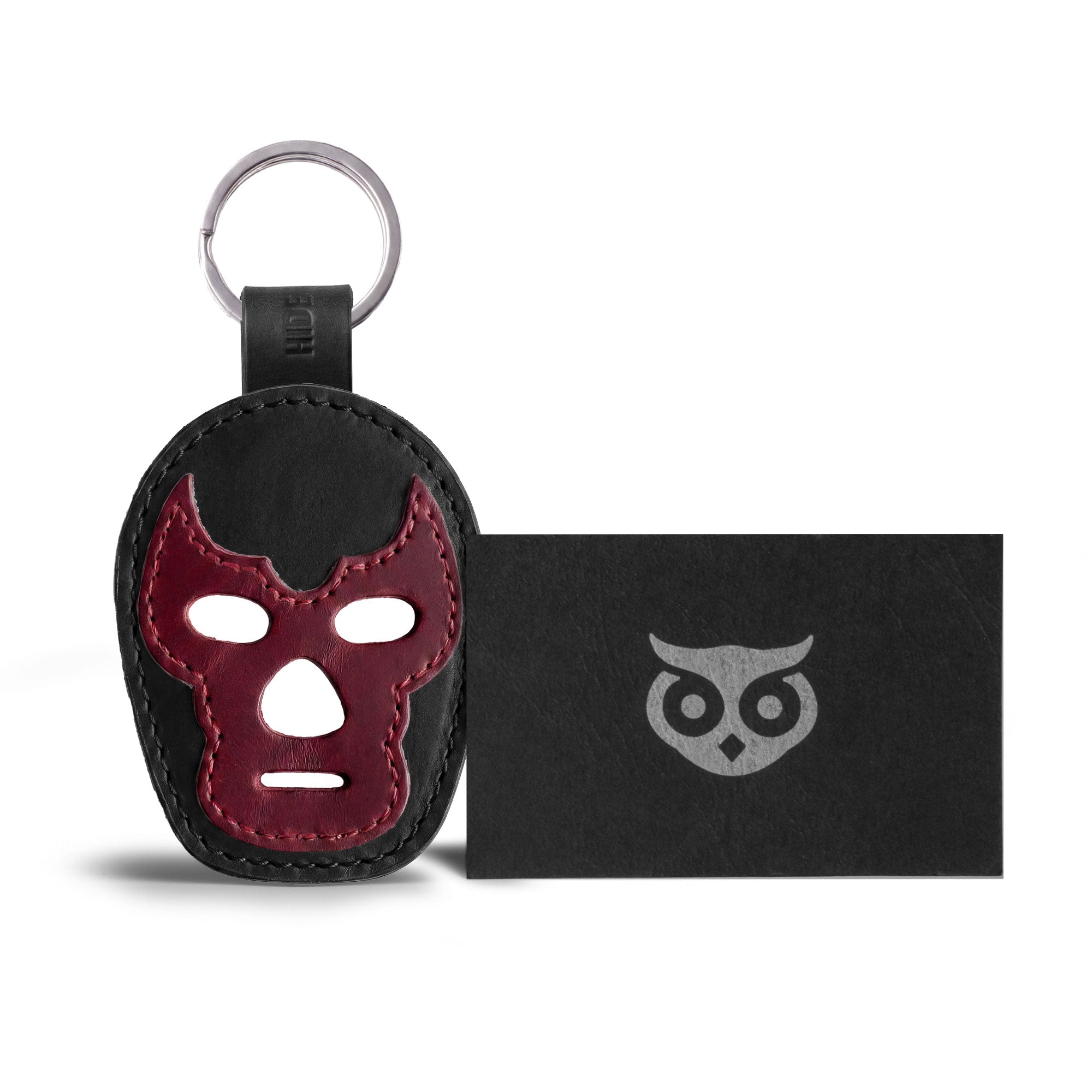 Luchador Mask Leather Keychain