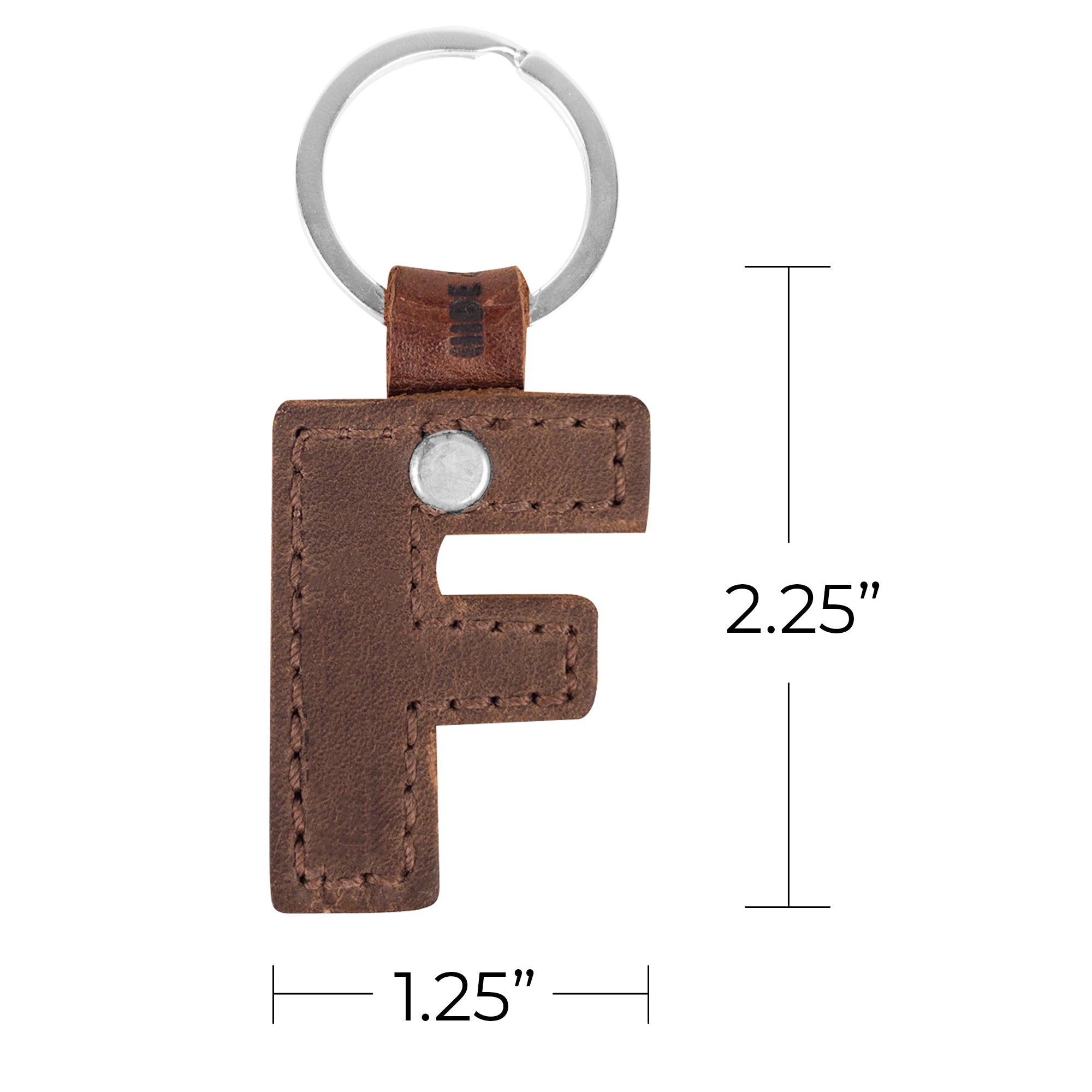 Stylish 'H' thick leather Alphabet Letter Keychain from Hide & Drink, a perfect choice for key personalization. Handcrafted in La Antigua Guatemala with artisan quality.