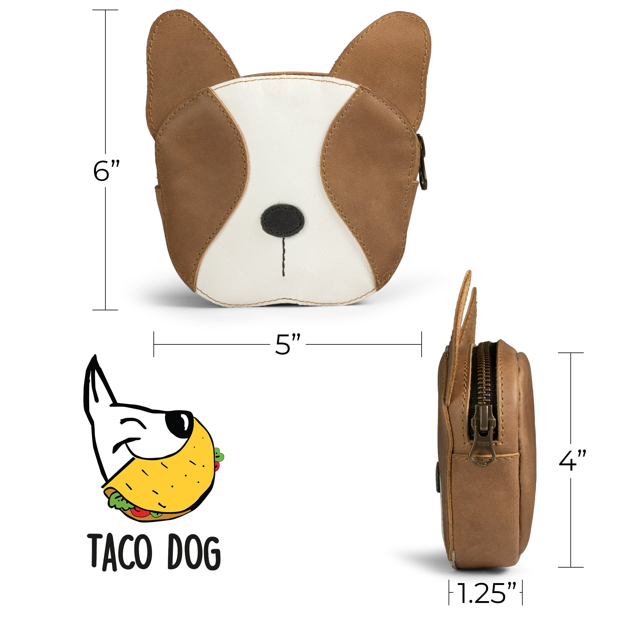 French Bulldog-Shaped Leather Wallet