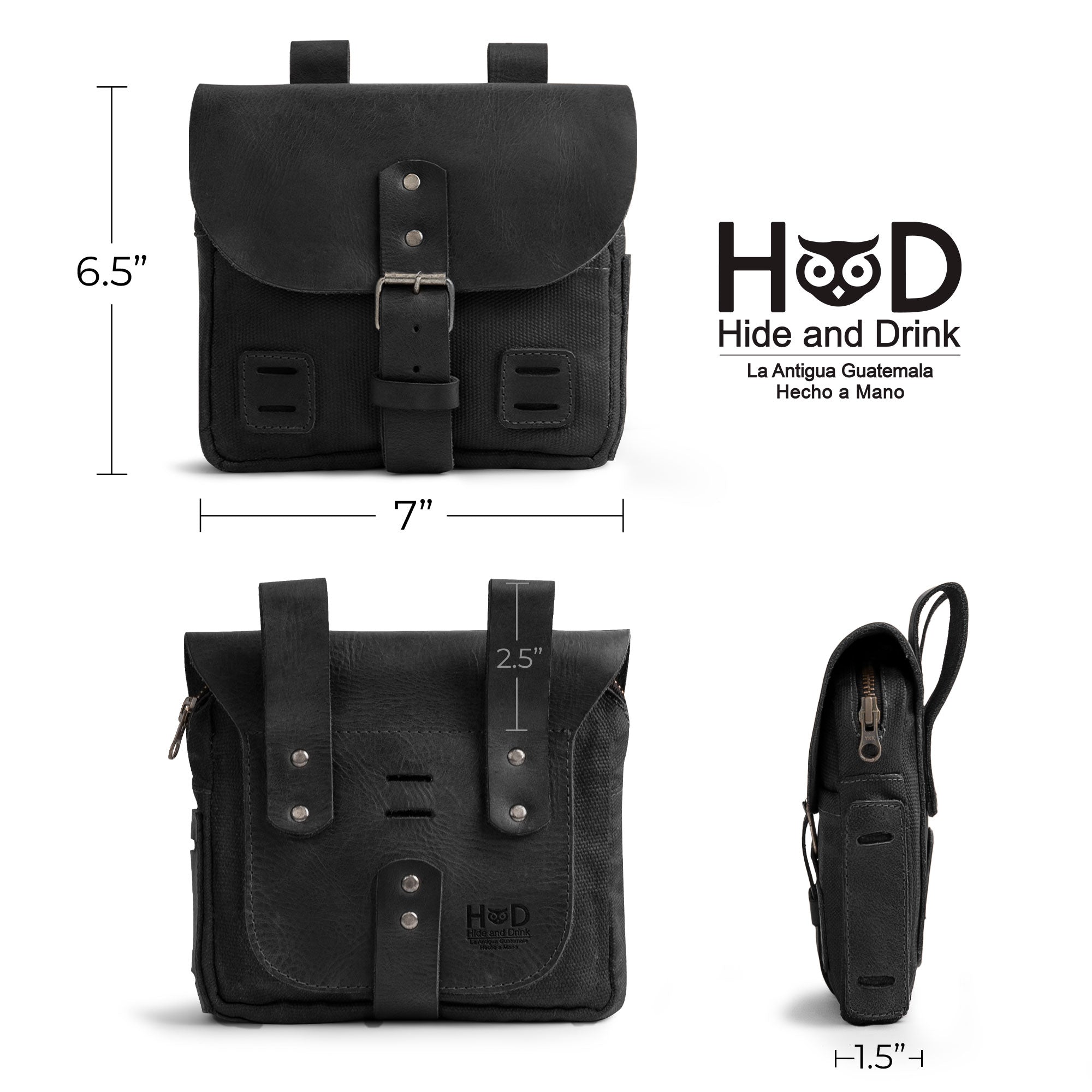 Survival Camping Pouch by Hide & Drink displayed alongside a card, representing thoughtful craftsmanship. Made from Water Resistant Waxed Canvas & Full Grain Leather, it’s perfect for outdoor essentials and handmade in La Antigua Guatemala.