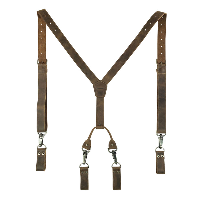 Rustic Suspenders for Groomsmen - Stockyard X 'The Leather Store'