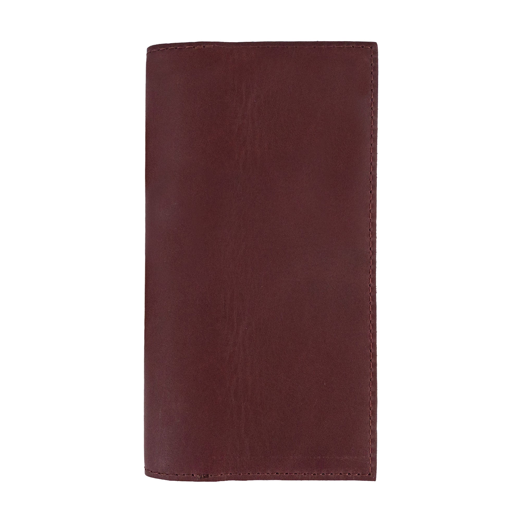 Checkbook Leather Cover by Hide & Drink designed in vibrant colors, functioning as a minimalist organizer for standard checkbooks. Crafted from full grain leather, this handmade piece reflects artisan quality and the art of small batch production in La Antigua Guatemala and Oaxaca Mexico.