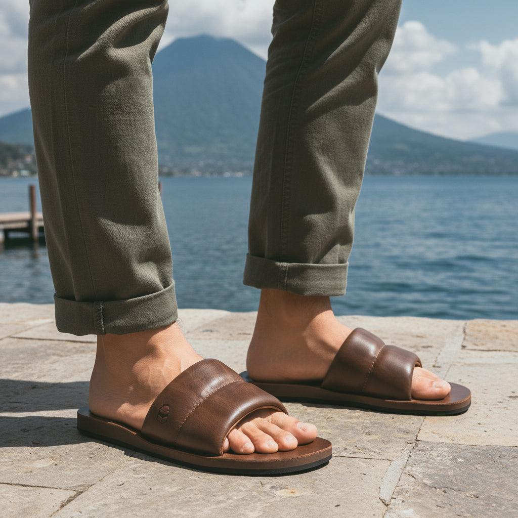 The Bayside Leather Slide