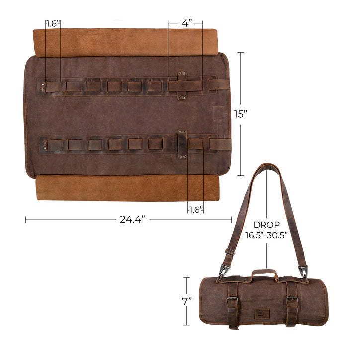 Knife Roll with 8 Slots - Stockyard X 'The Leather Store'