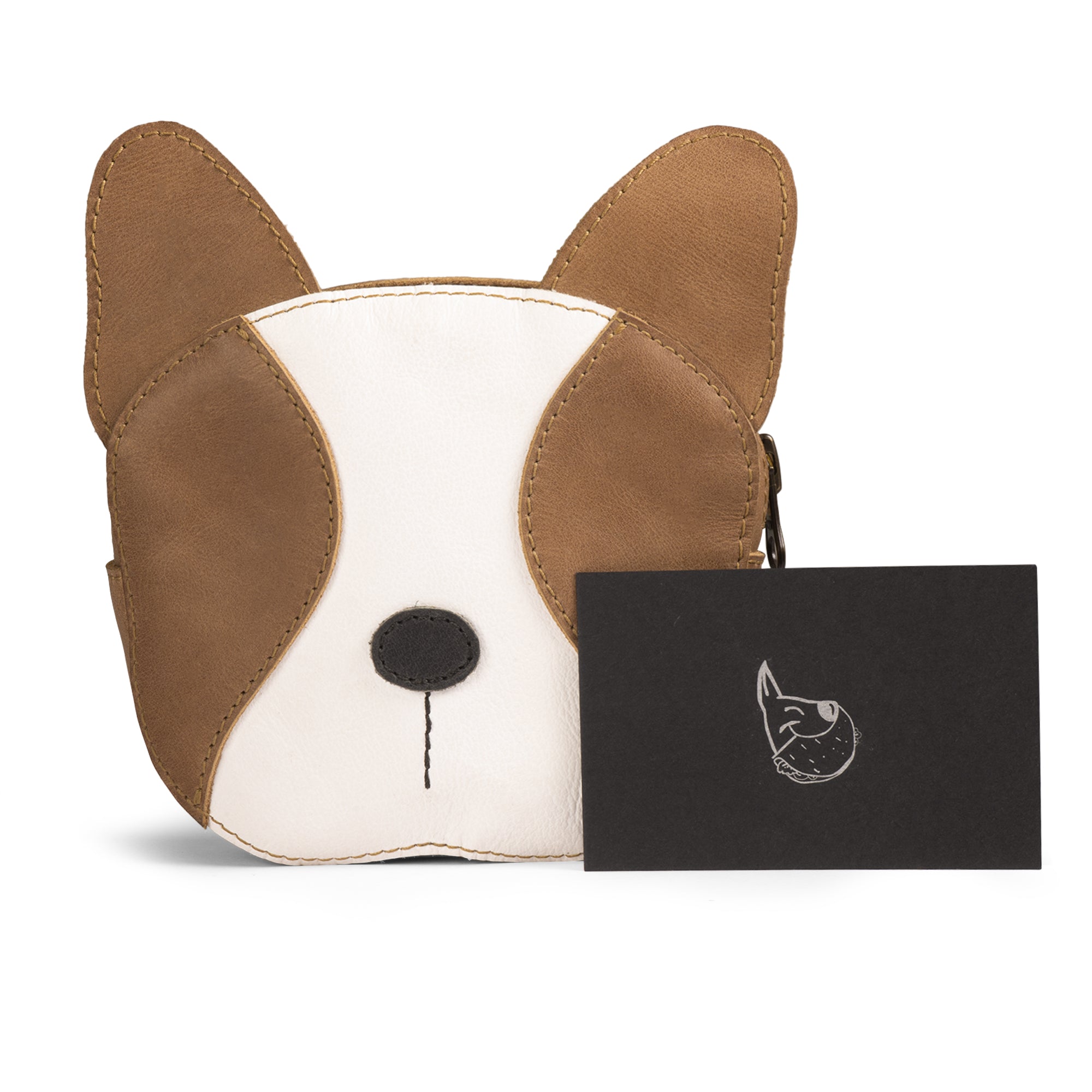 French Bulldog-Shaped Leather Wallet