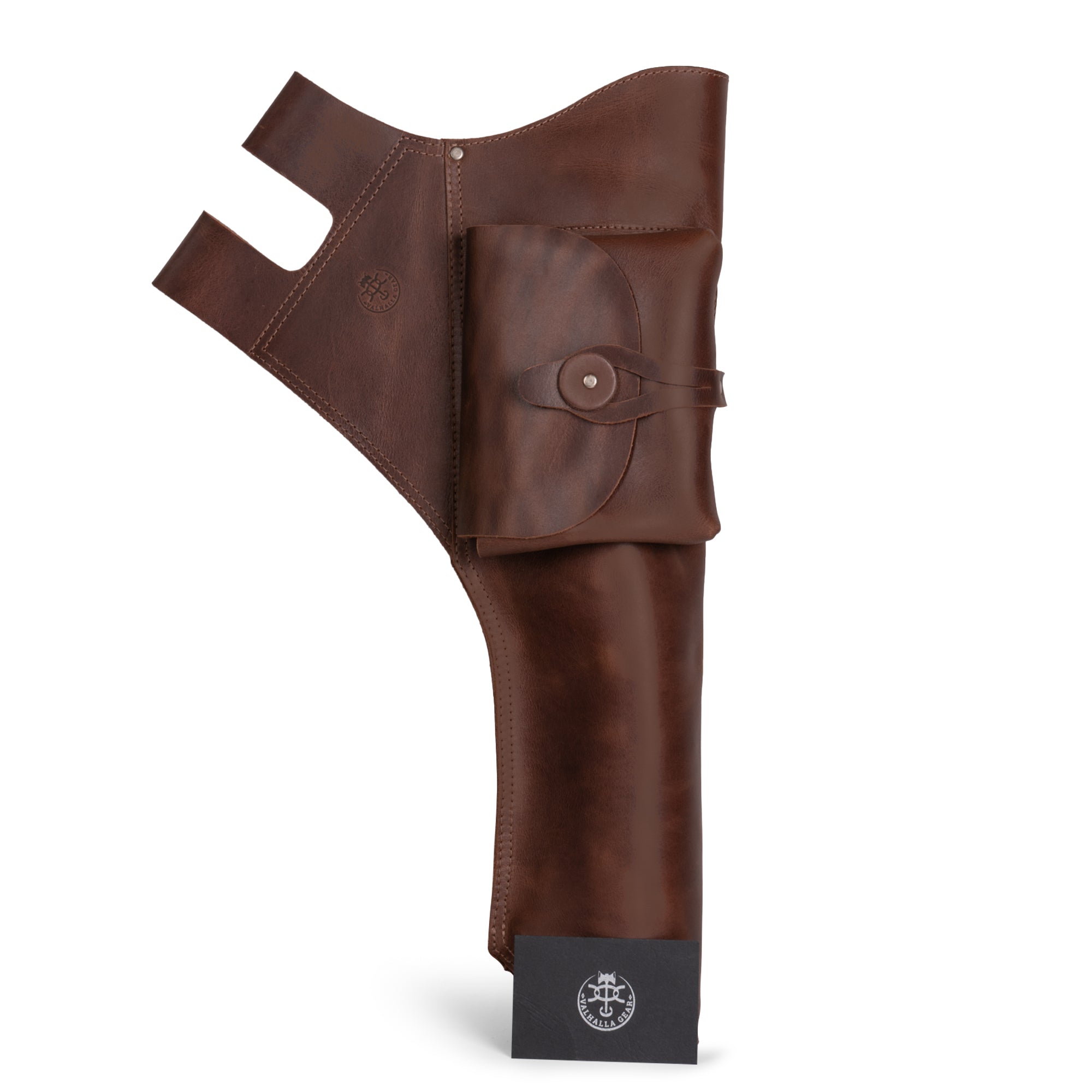 The Bowman, Hip Quiver by Valhalla Gear presents a sleek profile of this hip quiver, designed for practical use as a carrier for archers. This full grain leather quiver serves as a hip quiver with belt loops and a side bag for arrows. Emphasizing artisan craftsmanship, it is hand cut and hand sewn, reflecting the essence of small batch production, proudly handmade in La Antigua Guatemala & Oaxaca Mexico.
