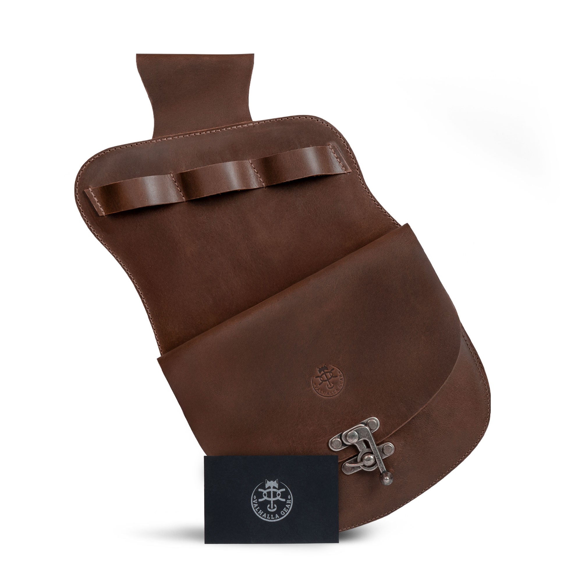 The Norseman, Hip Quiver by Valhalla Gear displays a chic closure and quality craftsmanship. This full grain leather accessory serves as both a functional hip storage and a stylish statement for archery enthusiasts. Perfect for every archer, this handmade product from La Antigua Guatemala & Oaxaca Mexico embodies exceptional quality with its fire branded details.