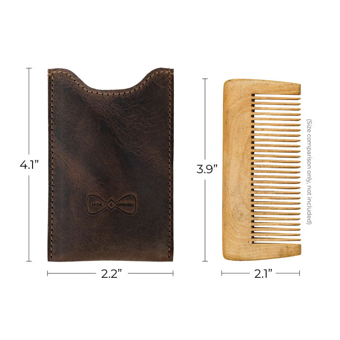 Set of 2 Wooden Hair Comb Sleeves for Groomsmen - Stockyard X 'The Leather Store'