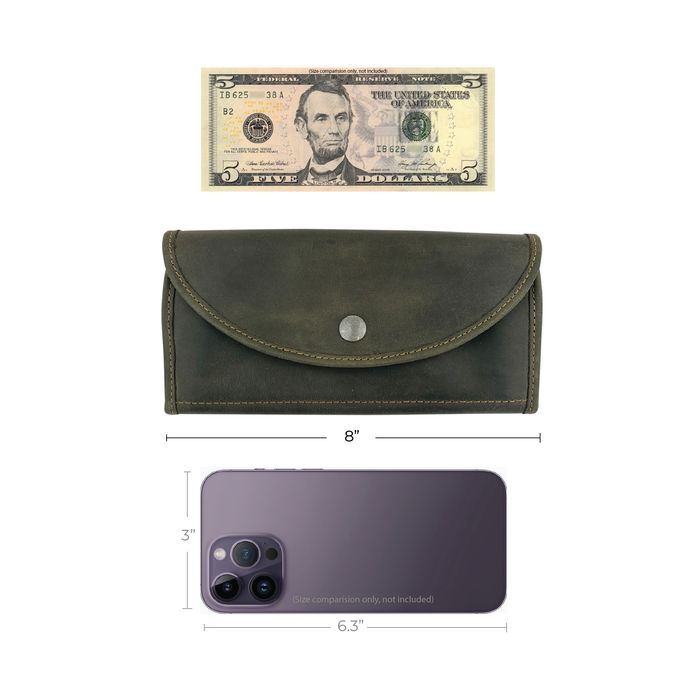 Single Snap Zippered Wallet