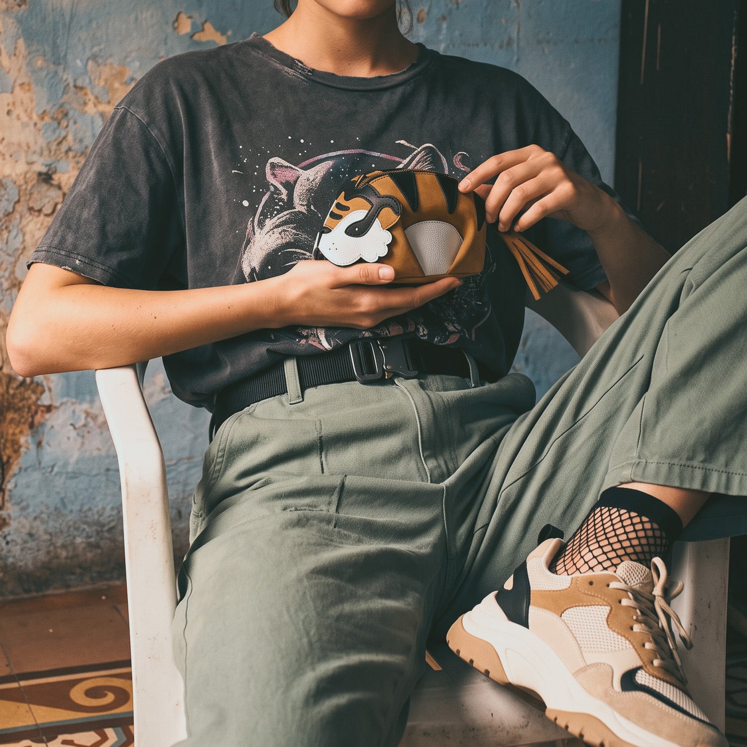 Leather Tiger Pouch