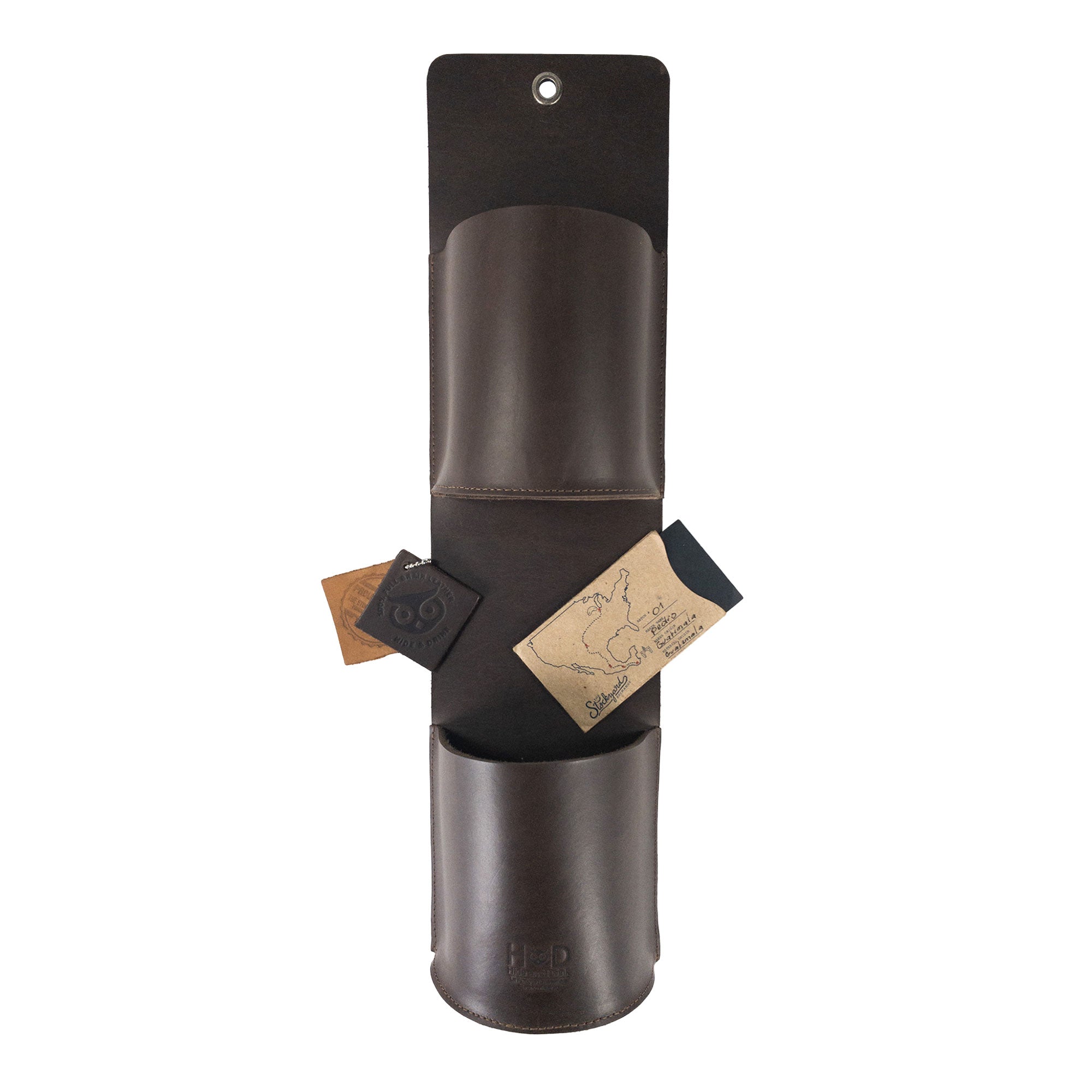 Double Pouch Wall Holder - Stockyard X 'The Leather Store'