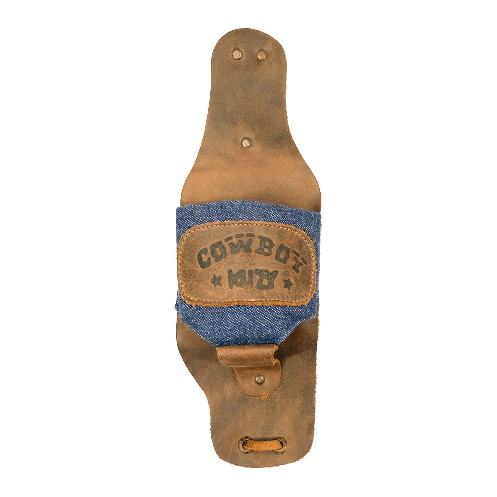 Hide & Drink Beer Holster Cowboy Buzy, a stylish Beer Holster for Cowboy, designed for hands-free use of your beverage. This Western Bottle Leg Grip is made from durable full grain leather, emphasizing artisan craftsmanship from La Antigua Guatemala.