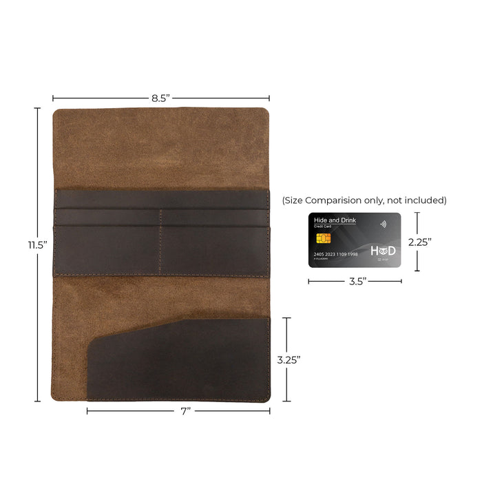 Classic Checkbook Cover with Credit Card Slots - Stockyard X 'The Leather Store'