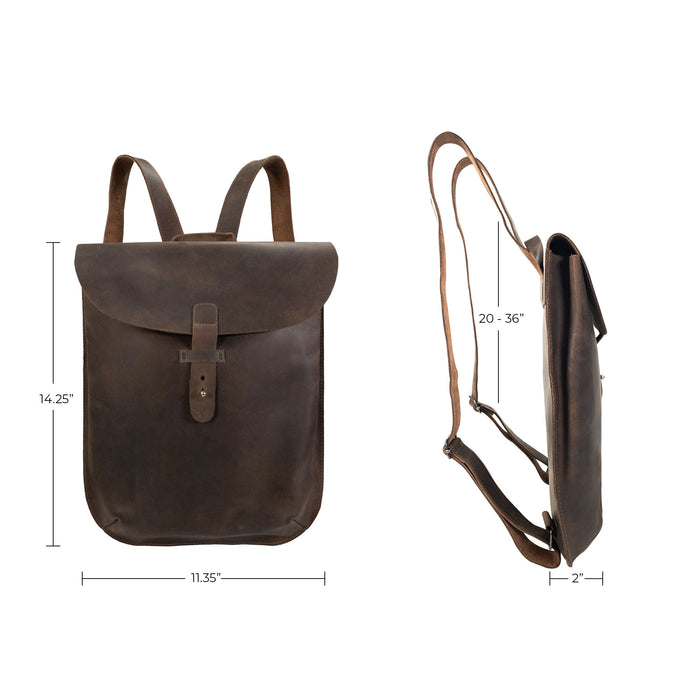 Rounded Laptop Backpack with Adjustable Straps - Stockyard X 'The Leather Store'