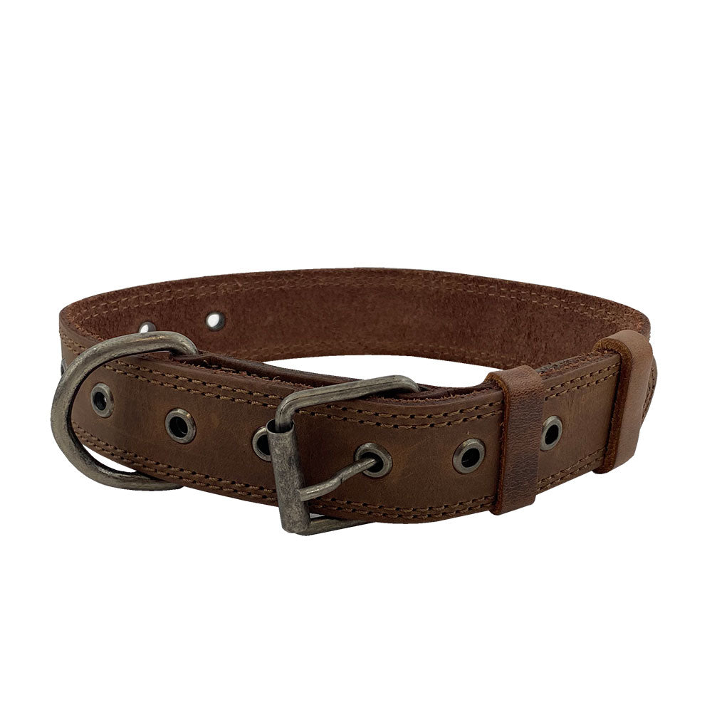 Leather Medium Dog Collar (12 to 21 in.) - Stockyard X 'The Leather Store'