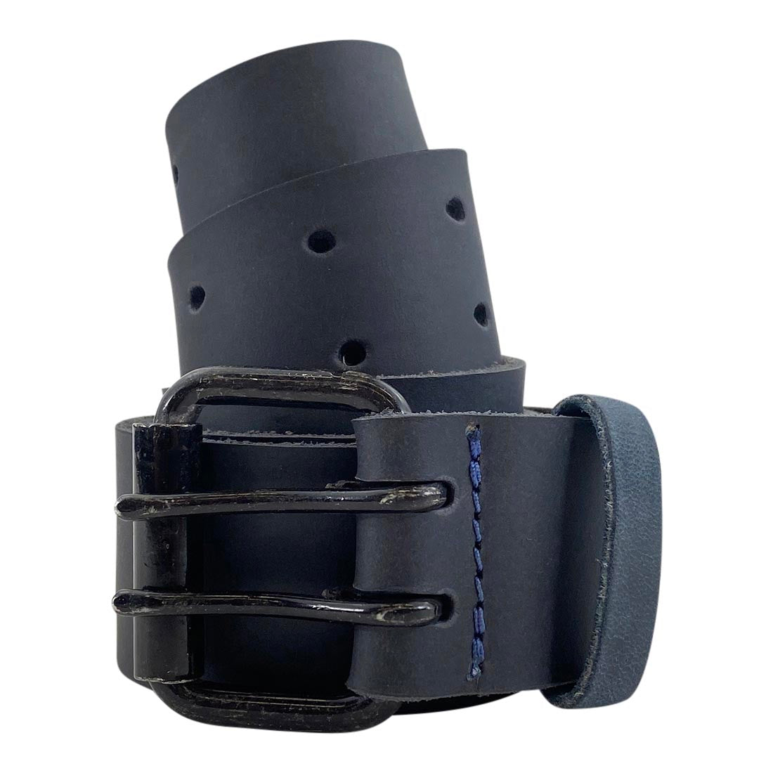 Black Double Prong Buckle Belt - Stockyard X 'The Leather Store'