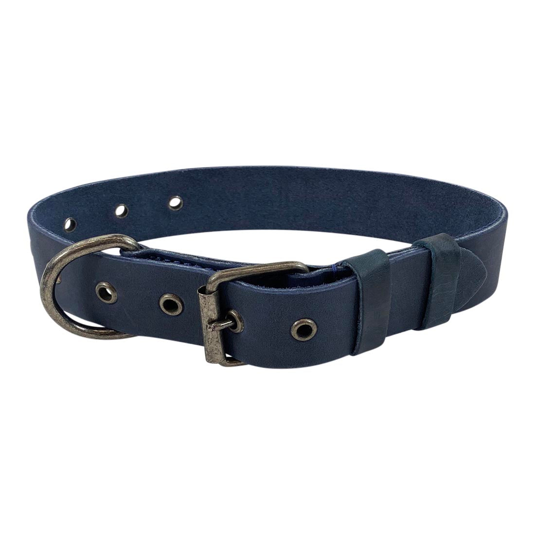 Trendy Thick Leather Dog Collar for Medium Size Dog (12 to 21 Inches) from Taco Dog, crafted from thick full grain leather. A charming gift for dog lovers, featuring artisan quality and handmade craftsmanship from La Antigua Guatemala.