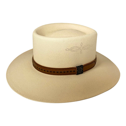 Angel Eyes Wide Brim Hat Handmade from 100% Oaxacan Cotton - Light Brown - Stockyard X 'The Leather Store'