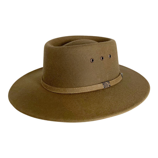 Angel Eyes Wide Brim Hat Handmade from Oaxacan Sheep's Wool - Brown - Stockyard X 'The Leather Store'