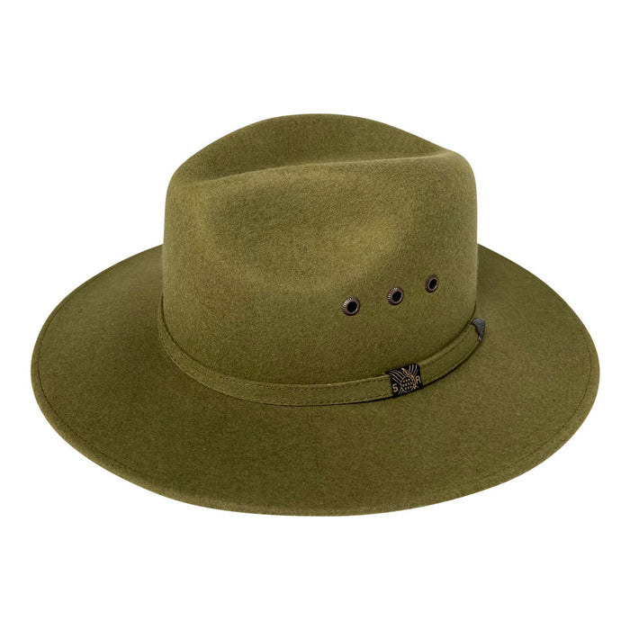 Indiana Eastwood Cowboy Style Hat Handmade from 100% Oaxacan Sheep's Wool - Forest Green