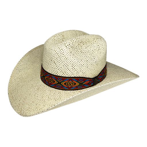 Wide Brim Cowboy Hat Handmade from Oaxacan Wood Pulp Raffia - Light Brown - Stockyard X 'The Leather Store'