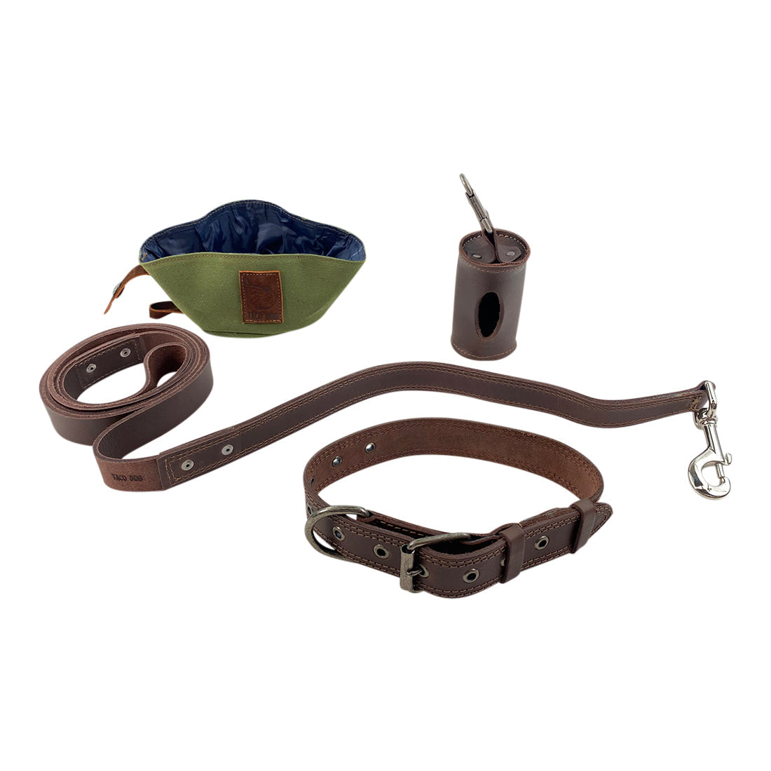 Collar, Leash, Bowl and Poop Bag Carrier - Stockyard X 'The Leather Store'