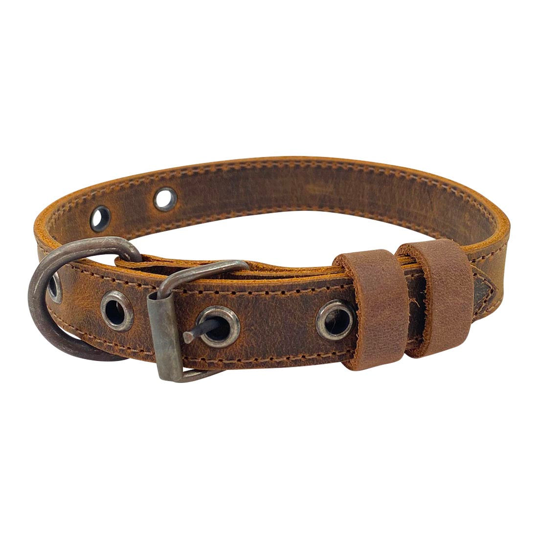 Rustic Slim Dog Collar - Stockyard X 'The Leather Store'