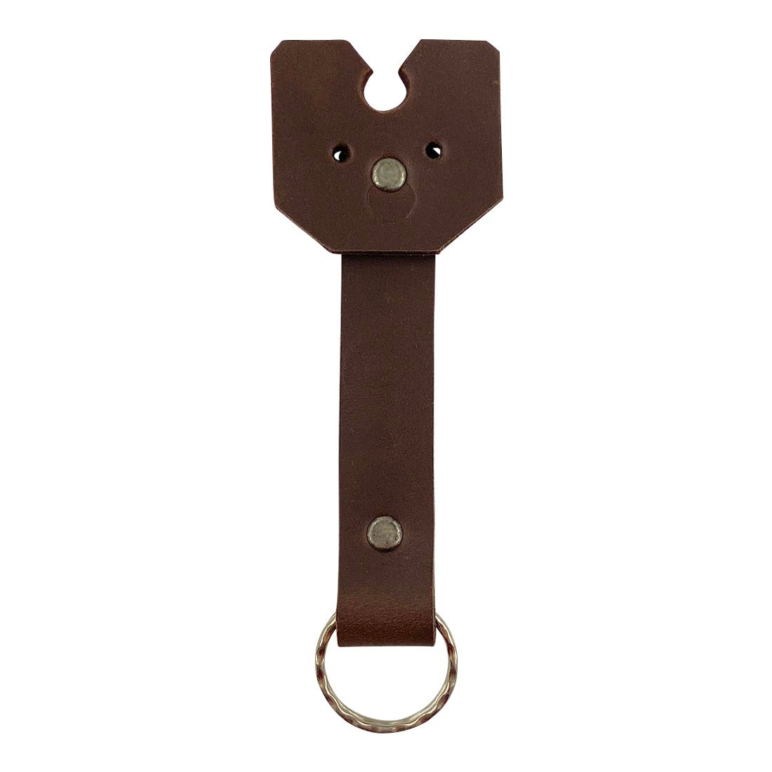 Handmade Doggy Fob Keychain from Taco Dog, showcasing a cute and functional design perfect for dog lovers. This durable, lightweight accessory features a keyring and is crafted from full grain leather. A great gift for dog enthusiasts, it highlights small batch production methods, and is carefully made by artisans in La Antigua Guatemala.