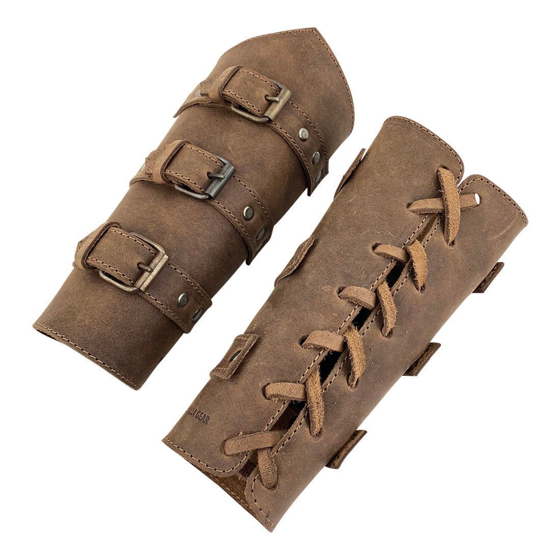 Valhalla Gear Archery Buckle Bracer - Set of 2 Archery Buckle Bracer featuring adjustable buckle straps made of full grain leather, perfect hand protectors for bow shooting practice. Handmade in La Antigua Guatemala & Oaxaca Mexico, showcasing small batch production and artisan craftsmanship.