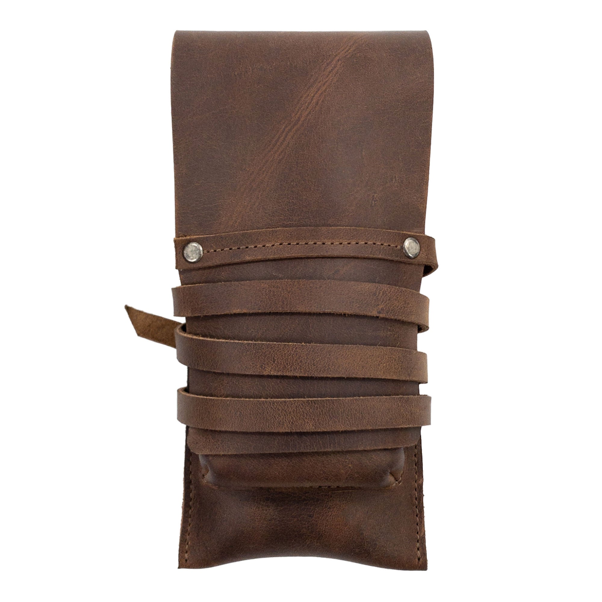 Stylish Double Cigar Holder made from Full Grain Leather by Hide & Drink, featuring a sleek design, perfect for any cigar aficionado. This handcrafted piece is part of StockyardX’s Small Batch Production, showcasing exquisite craftsmanship with its hand cut, hand sewn, and fire branded features, ensuring durability and a personal touch. Artisan created in La Antigua Guatemala & Oaxaca Mexico.