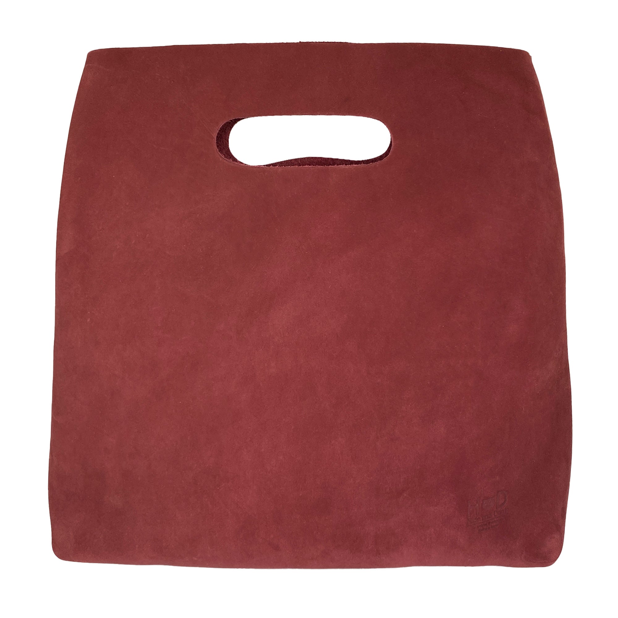 Front view of a burgundy color version of the Minimalist Boho Handbag by Hide & Drink, ideal for style. This Minimalist Handbag for Women functions as a lovely Tote Bag or Rustic Purse, crafted from Full Grain Leather, highlighting artisan craftsmanship through hand cutting and sewing in La Antigua Guatemala & Oaxaca Mexico.