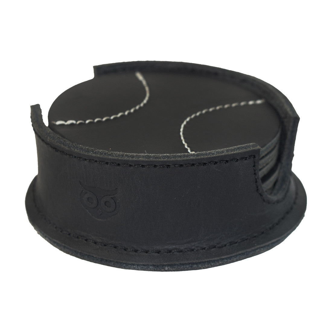 Thick Leather Baseball Coasters (6-Pack) - Stockyard X 'The Leather Store'