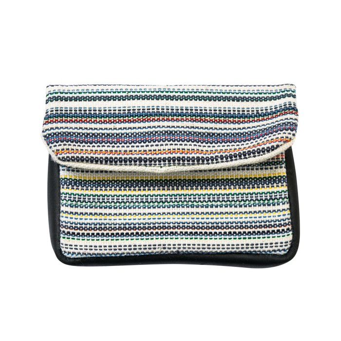 Striped Canvas Coin Pouch