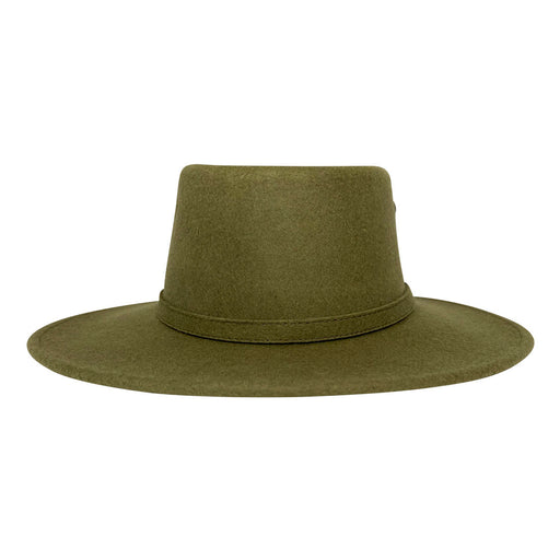 Angel Eyes Wide Brim Hat Handmade from Oaxacan Sheep's Wool - Green Olive - Stockyard X 'The Leather Store'