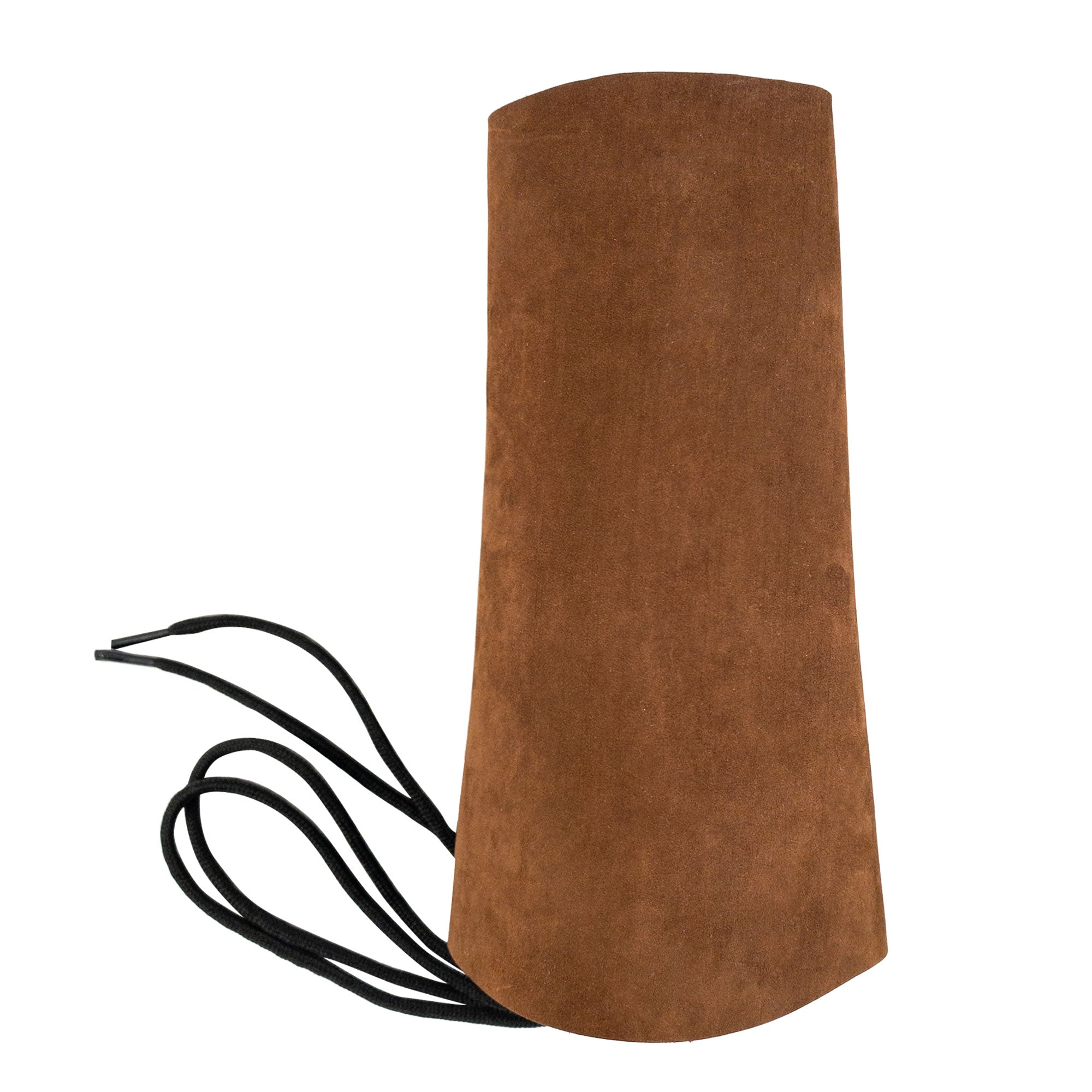 Back view of the Blacksmith Forearm Protector by Toolshed Hide, a minimalist and elegant design made of durable full grain leather. This artisan piece is handmade in La Antigua Guatemala and provides heat resistance and protection. A perfect accompaniment for any blacksmithing activity.