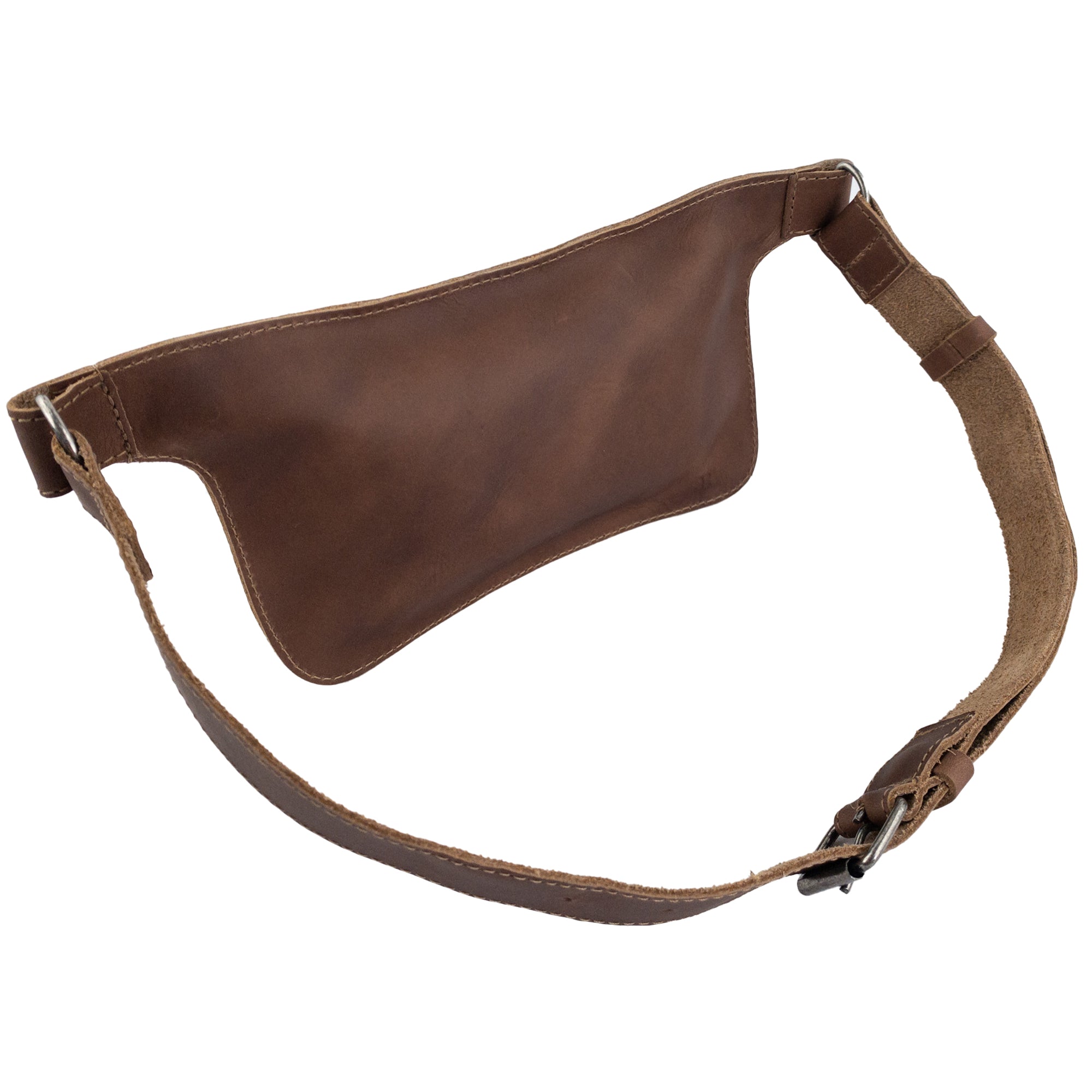 Slim Fanny Pack by Hide & Drink displayed showing sleek lines and a compact size, perfect for carrying essentials while on the go. This handmade accessory crafted from full grain leather is designed for durability and style.