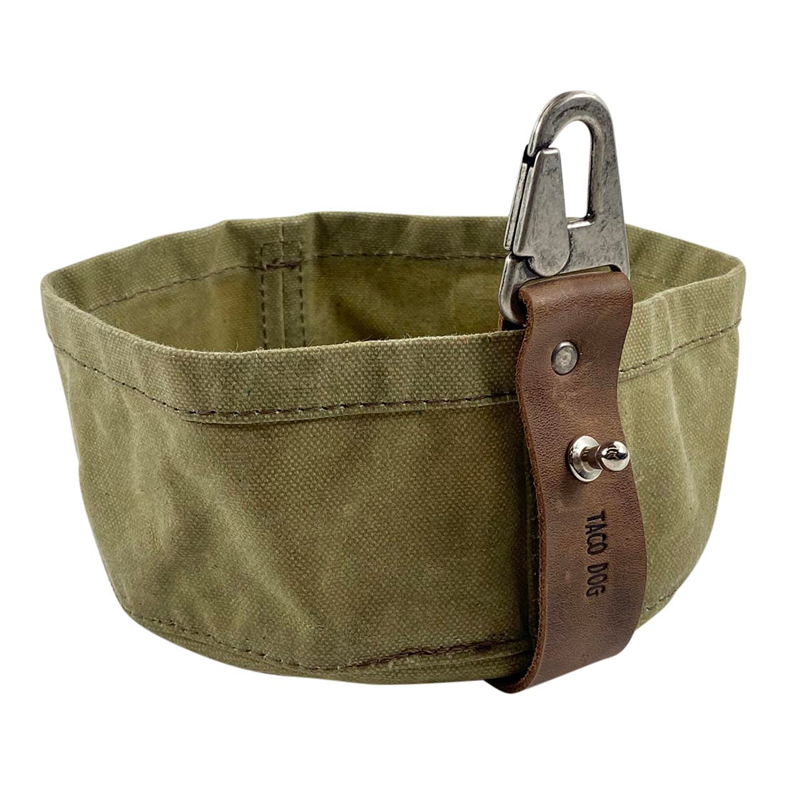 Waxed Canvas Travel Dog Bowl - Stockyard X 'The Leather Store'