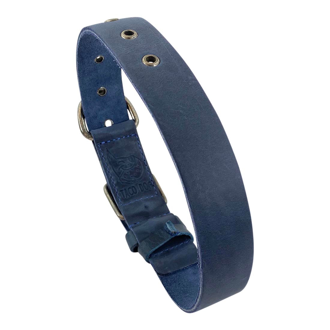 Rugged yet stylish Thick Leather Dog Collar for Medium Size Dog (12 to 21 Inches) by Taco Dog, perfect for your pet's adventures. A thoughtful gift for dog lovers, showcasing artisan craftsmanship from La Antigua Guatemala.