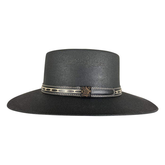Angel Eyes Wide Brim Hat Handmade from 100% Oaxacan Cotton - Black - Stockyard X 'The Leather Store'